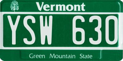 VT license plate YSW630