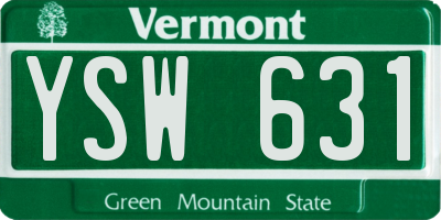 VT license plate YSW631