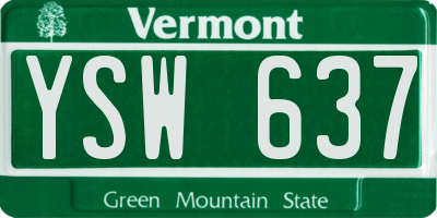 VT license plate YSW637