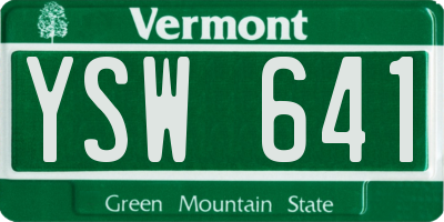 VT license plate YSW641