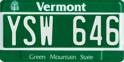 VT license plate YSW646