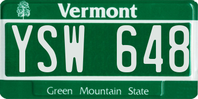 VT license plate YSW648