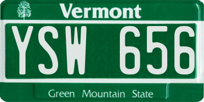 VT license plate YSW656