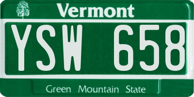 VT license plate YSW658