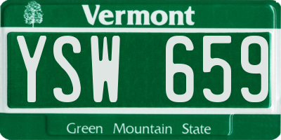 VT license plate YSW659