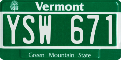 VT license plate YSW671