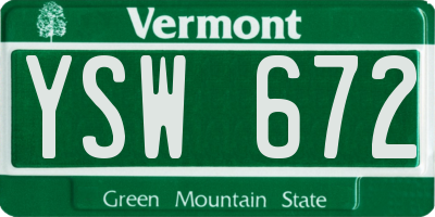 VT license plate YSW672
