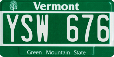 VT license plate YSW676