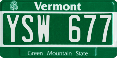 VT license plate YSW677