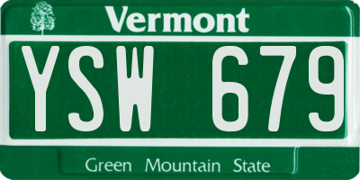 VT license plate YSW679