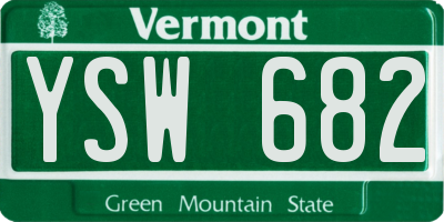 VT license plate YSW682