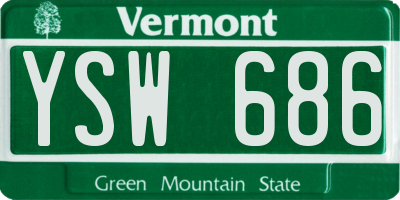 VT license plate YSW686