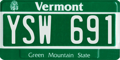 VT license plate YSW691
