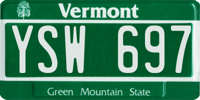 VT license plate YSW697