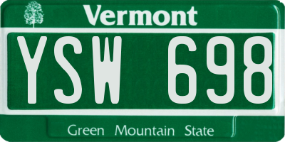 VT license plate YSW698