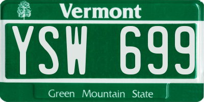 VT license plate YSW699