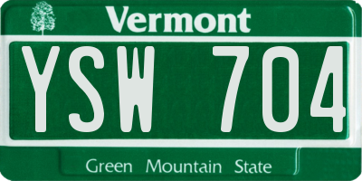 VT license plate YSW704
