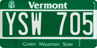 VT license plate YSW705