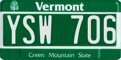 VT license plate YSW706