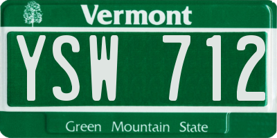VT license plate YSW712