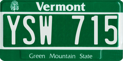 VT license plate YSW715