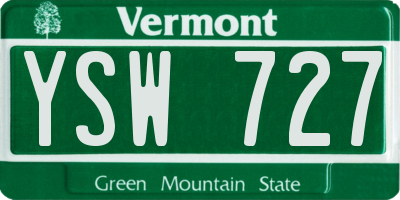 VT license plate YSW727