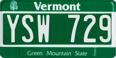 VT license plate YSW729