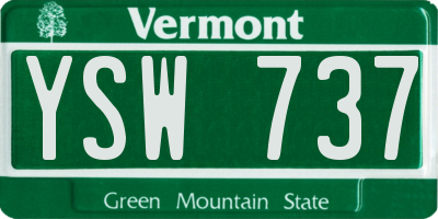 VT license plate YSW737