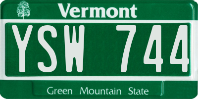 VT license plate YSW744