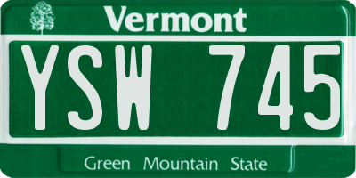 VT license plate YSW745