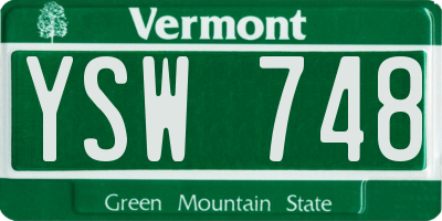 VT license plate YSW748