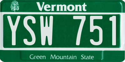 VT license plate YSW751