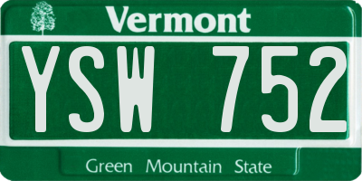 VT license plate YSW752