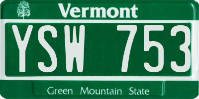 VT license plate YSW753