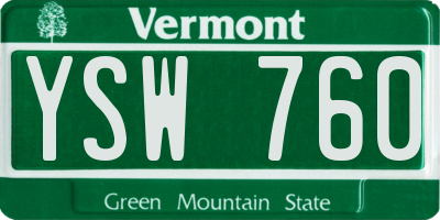 VT license plate YSW760