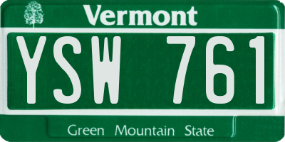 VT license plate YSW761
