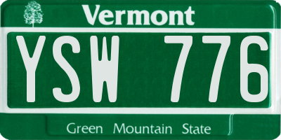 VT license plate YSW776