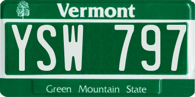 VT license plate YSW797