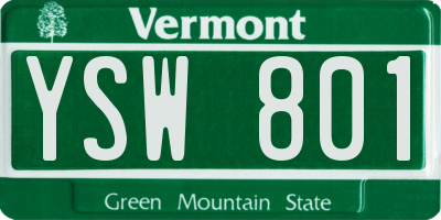 VT license plate YSW801