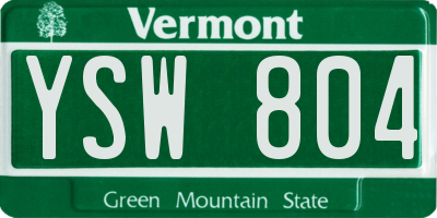 VT license plate YSW804