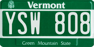 VT license plate YSW808