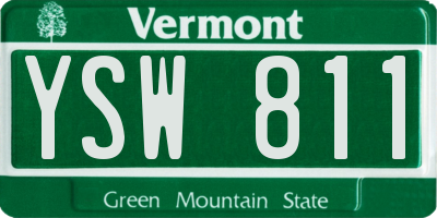 VT license plate YSW811