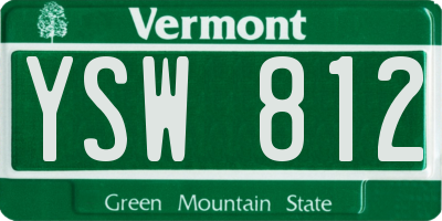 VT license plate YSW812