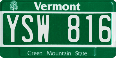 VT license plate YSW816