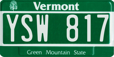 VT license plate YSW817
