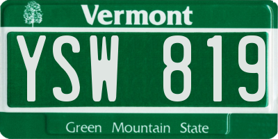 VT license plate YSW819