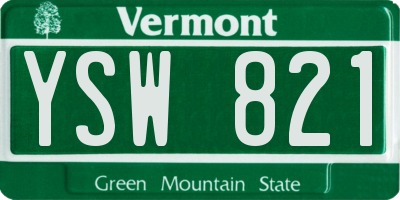 VT license plate YSW821