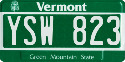 VT license plate YSW823