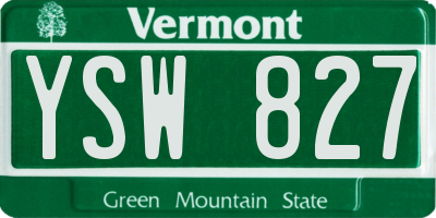 VT license plate YSW827