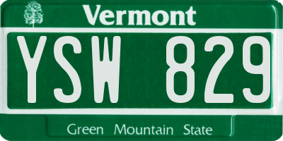 VT license plate YSW829